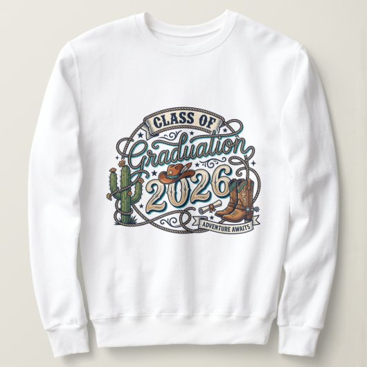 Western style 2026 Graduation  Sweatshirt (Design vorne)