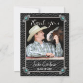 Western Style Abschluss Foto Danke Karte (Vorderseite)