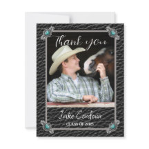 Western Style Abschluss Foto Danke Karte