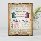 Western Style Baby Reveal Dusche einladen Einladung (Stehend Vorderseite)