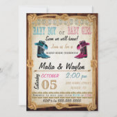 Western Style Baby Reveal Dusche einladen Einladung (Vorderseite)