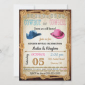 Western Style Baby Reveal Dusche einladen Einladung (Vorderseite)