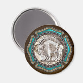 Western Style Büffel-Nickel Magnet (Vorderseite/Rückseite)