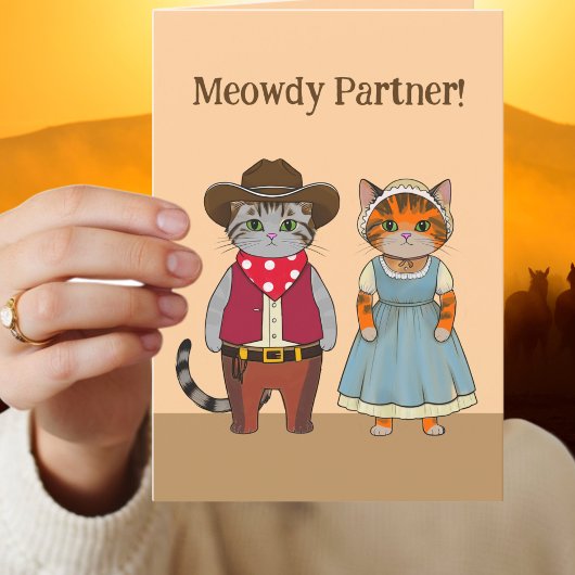 Western Style Cats Valentine Wild West Feiertagskarte