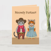 Western Style Cats Valentine Wild West Feiertagskarte (Vorderseite)
