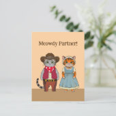 Western Style Cats Valentine Wild West Postkarte (Stehend Vorderseite)