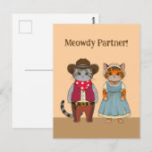Western Style Cats Valentine Wild West Postkarte (Vorne/Hinten)