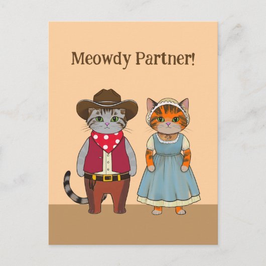 Western Style Cats Valentine Wild West Postkarte (Vorderseite)