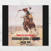 Western Style Cowboy und Bucking Horse Rodeo Bierflaschenetikett (Einzelnes Label)