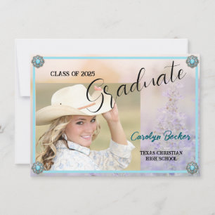 Western Style Cowgirl Foto Flat Announccard Ankündigung
