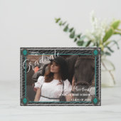 Western Style Cowgirl Foto Flat Announccard Ankündigung (Stehend Vorderseite)