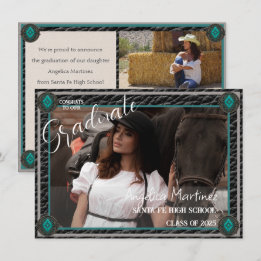 Western Style Cowgirl Foto Flat Announccard Ankündigung