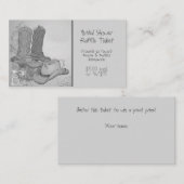 Western Style Cowgirl Raffle Begleitkarte (Vorne/Hinten)