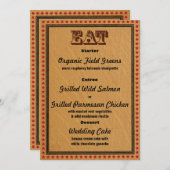 Western Style Empfang PartyAbendmenü Einladung (Vorne/Hinten)