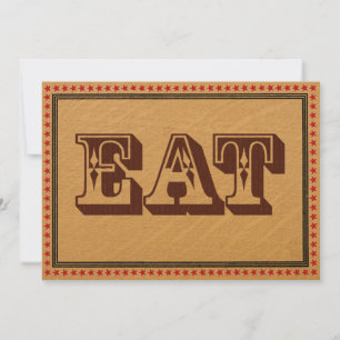 Western Style Empfang PartyAbendmenü Einladung