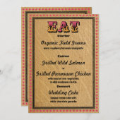 Western Style Empfang PartyAbendmenü Einladung (Vorne/Hinten)