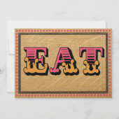 Western Style Empfang PartyAbendmenü Einladung (Rückseite)