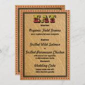 Western Style Empfang PartyAbendmenü Einladung (Vorne/Hinten)