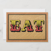 Western Style Empfang PartyAbendmenü Einladung (Rückseite)