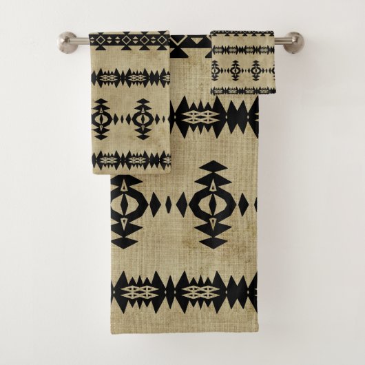Western Style Geo Muster Badhandtuch Set (Insitu)