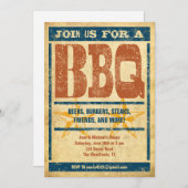 Western Style GRILLEN Einladungen (Vorne/Hinten)