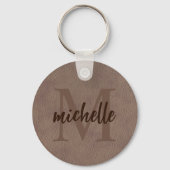 Western Style Leather Design Monogram Schlüsselanh Schlüsselanhänger (Rückseite)