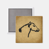 Western Style Pferd Profile Kühlschrankmagnet (Vorderseite/Rückseite)