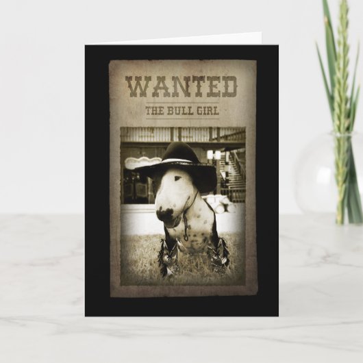 Western Style Reverse Cowboy-Karte "The Bull Girl" Karte (Vorderseite)