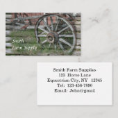 Western Style Rustic Wagenrad Business Cards Visitenkarte (Vorne/Hinten)