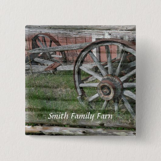Western Style Rustic Wagenrad Button Button (Vorderseite)