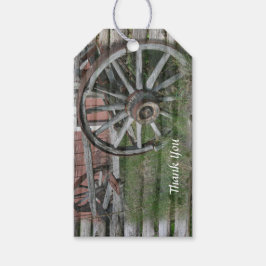 Western Style Rustic Wagenrad-Geschenkmarke Geschenkanhänger