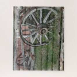 Western Style Rustic Wagenrad Jigsaw Puzzle