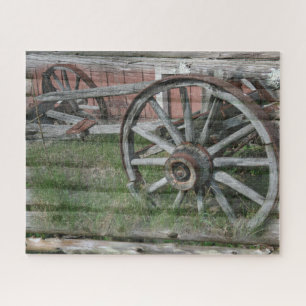 Western Style Rustic Wagenrad Jigsaw Puzzle