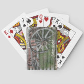 Western Style Rustic Wagenrad Playing Cards Spielkarten (Rückseite)