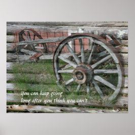 Western Style Rustic Wagenrad Poster