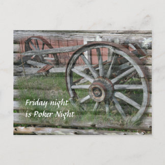 Western Style Rustic Wagenrad Postkarte