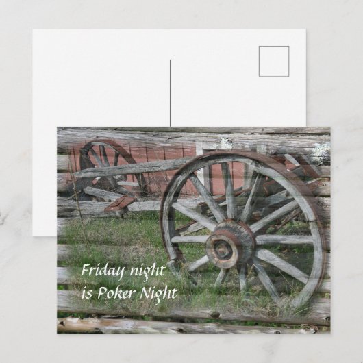 Western Style Rustic Wagenrad Postkarte (Vorne/Hinten)