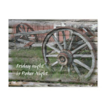 Western Style Rustic Wagenrad Postkarte