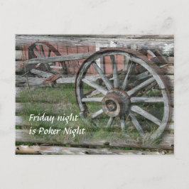 Western Style Rustic Wagenrad Postkarte