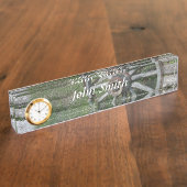 Western Style Rustic Wagenrad Schreibtisch Name Pl Namensplakette (Seite)