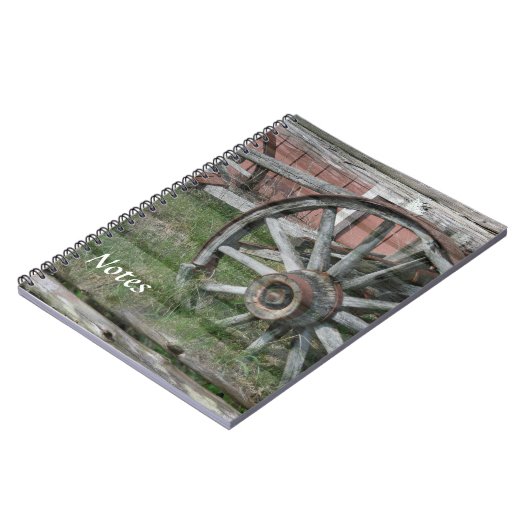 Western Style Rustic Wagenrad Spiral Notebook Notizblock (Linke Seite)