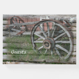 Western Style Rustic Wagon Wheel Gästebuch