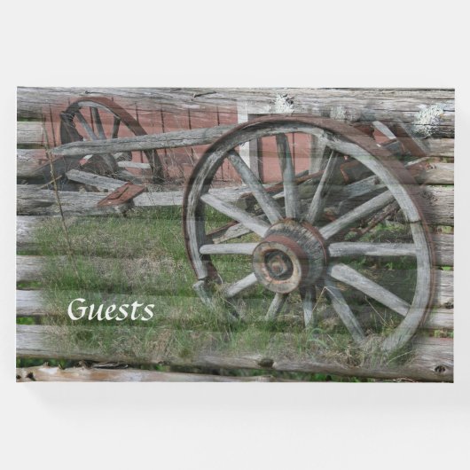 Western Style Rustic Wagon Wheel Gästebuch (Vorderseite)
