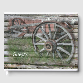 Western Style Rustic Wagon Wheel Gästebuch
