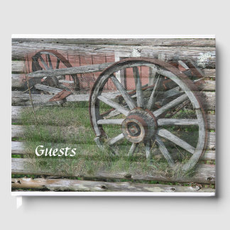 Western Style Rustic Wagon Wheel Gästebuch