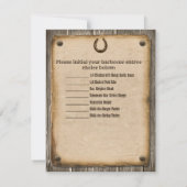 Western Style Wedding RSVP Card Einladung (Rückseite)