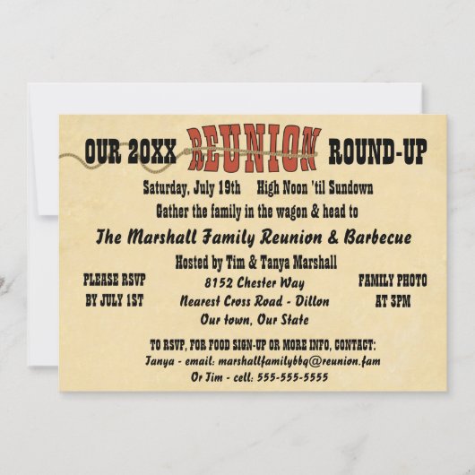 Western Style Wiedersehen Einladung (Vorderseite)