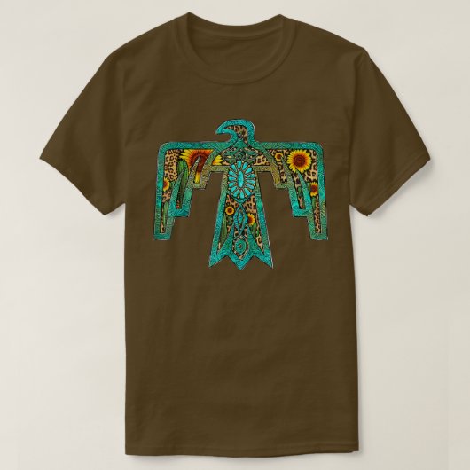 Western Sunflower Türkise Indianerin Thunde T-Shirt (Design vorne)
