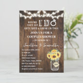 Western Sunflowers Before I do Couples Shower Einladung (Stehend Vorderseite)