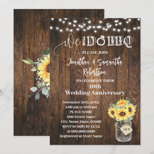 Western Sunflowers Wir feiern noch Hochzeitstag Einladung